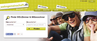 Screenshot Wohngemeinschaft.de